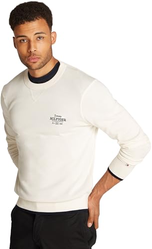 Tommy Hilfiger Herren Pullover Graphic Cotton Rundhalsausschnitt, Elfenbein (Ivory Petal), 3XL von Tommy Hilfiger
