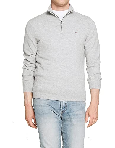 Tommy Hilfiger Herren Pullover Halfzip Extrafine Soft Wool Grau (S) von Tommy Hilfiger