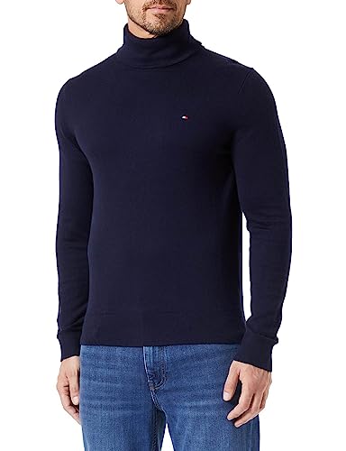 Tommy Hilfiger Herren Pullover Pima Cashmere Roll Neck mit Rollkragen, Blau (Desert Sky), XXL von Tommy Hilfiger