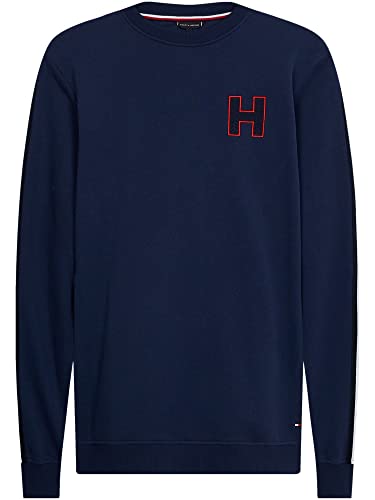 Tommy Hilfiger Herren Pullover Rundhals Track Top Gr. M Blau von Tommy Hilfiger