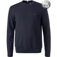 Tommy Hilfiger Herren Pullover blau Baumwolle unifarben von Tommy Hilfiger