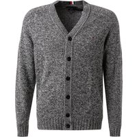 Tommy Hilfiger Herren Cardigan grau Merinowolle unifarben von Tommy Hilfiger