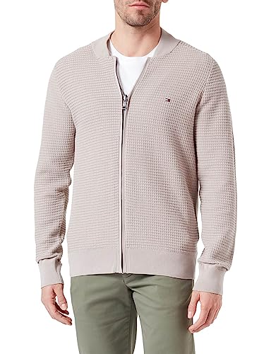 Tommy Hilfiger Herren Pullover mit Reißverschluss, Beige (Stone), 3XL von Tommy Hilfiger