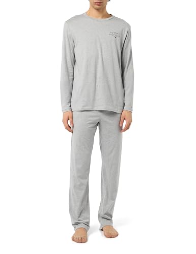 Tommy Hilfiger Herren Pyjama-Set Jersey Lang, Grau (Light Grey Heather), XL von Tommy Hilfiger