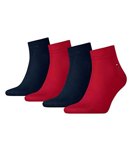 Tommy Hilfiger Herren Quarter Socken Flag Quartersocken 4er Pack, Größe:43-46;Farbe:Tommy Original (085) von Tommy Hilfiger