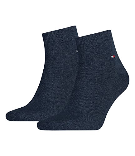 Tommy Hilfiger Herren Quarter Socken Kurzsocken Business Socken 342025001 2 Paar, Farbe:Blau, Größe:47-49, Menge:2 Paar (1x 2er Pack), Artikel:-356 jeans von Tommy Hilfiger