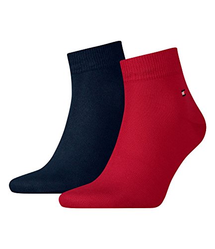 Tommy Hilfiger Herren Quarter Socken Kurzsocken Business Socken 2 Paar, Farbe:Mehrfarbig, Menge:2 Paar (1x 2er Pack), Größe:43-46, Artikel:-085 tommy original von Tommy Hilfiger
