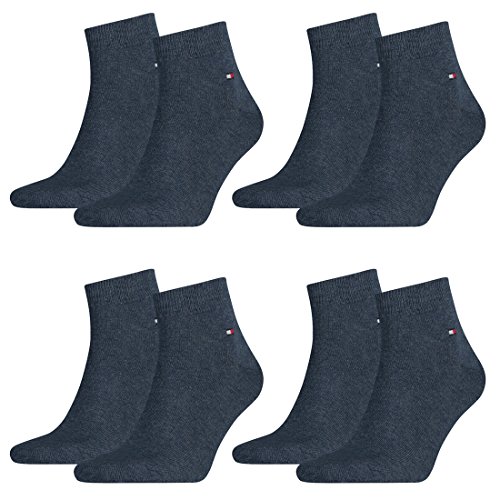 Tommy Hilfiger Herren Quarter Socken Kurzsocken Business Socken 342025001 8 Paar, Farbe:Blau, Größe:47-49, Menge:8 Paar (4x 2er Pack), Artikel:342025001-356 jeans von TOMMY HILFIGER