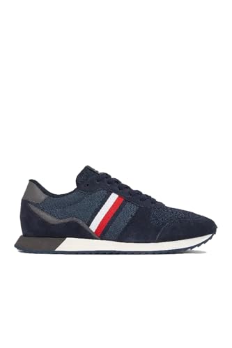 Tommy Hilfiger Herren Runner Sneaker Low Top, Blau (Desert Sky), 40 von Tommy Hilfiger
