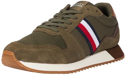 Tommy Hilfiger Herren Runner Sneaker Low Top, Grün (Army Green), 41 von Tommy Hilfiger