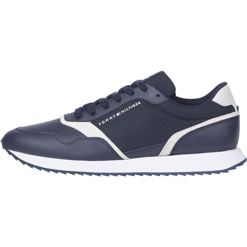Tommy Hilfiger Herren Runner Sneaker Seasonal Mix Low Top, Blau (Desert Sky), 40 von Tommy Hilfiger