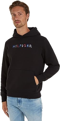 Tommy Hilfiger Herren Hoodie mit Kapuze, Schwarz (Black), 3XL von Tommy Hilfiger