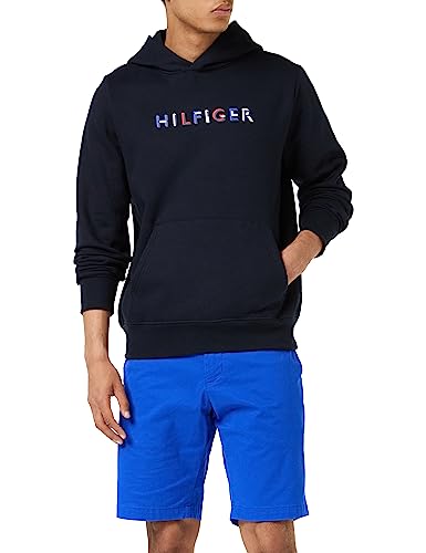 Tommy Hilfiger Herren Hoodie mit Kapuze, Blau (Desert Sky), S von Tommy Hilfiger