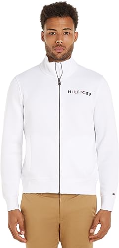 Tommy Hilfiger Herren Cardigan mit Reißverschluss, Weiß (White), S von Tommy Hilfiger