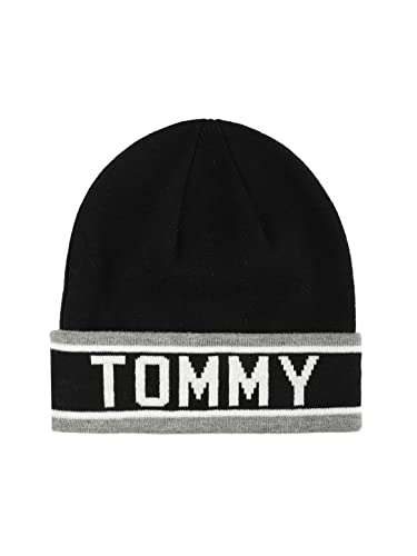 Tommy Hilfiger Herren Racing Stripe Cuff Beanie-Mütze, schwarz, Einheitsgröße von Tommy Hilfiger