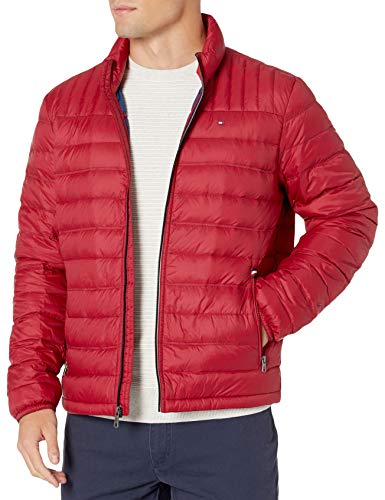 Tommy Hilfiger Herren Real Down Insulated Packable Puffer Jacket Daunenmantel, Roter Pfeffer, L von Tommy Hilfiger