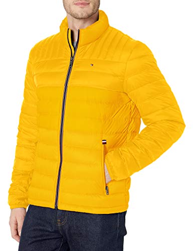 Tommy Hilfiger Herren Real Down Packable Puffer Jacke Daunenmantel, Goldgelb, XL von Tommy Hilfiger