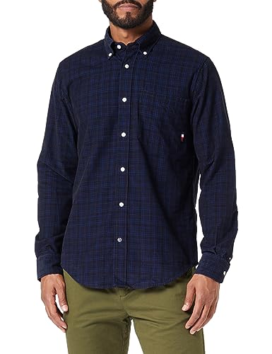 Tommy Hilfiger Herren Hemd Langarm, Blau (Carbon Navy / Multi), M von Tommy Hilfiger