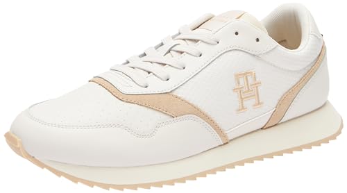 Tommy Hilfiger Herren Runner Sneaker Sportschuhe, Beige (White Clay), 45 EU von Tommy Hilfiger