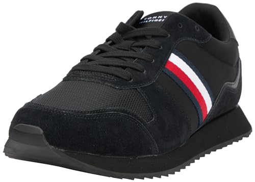 Tommy Hilfiger Herren Runner Sneaker Sportschuhe, Schwarz (Black), 41 EU von Tommy Hilfiger