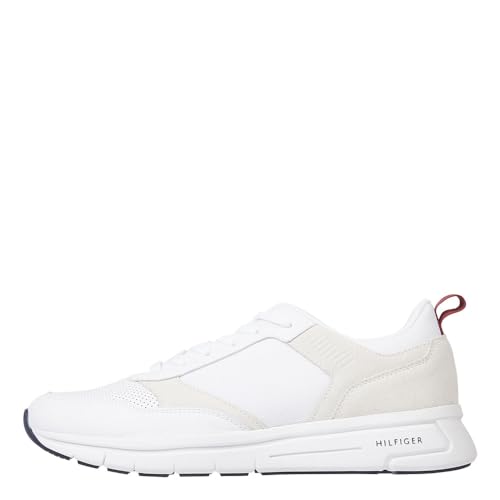 Tommy Hilfiger Herren Runner Sneaker Modern Comfort Runner Mix Sportschuhe, Weiß (White), 40 EU von Tommy Hilfiger