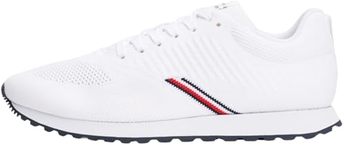 Tommy Hilfiger Herren Runner Sneaker New Eva Knit Low Top, Weiß (White), 46 von Tommy Hilfiger