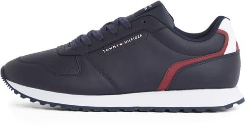 Tommy Hilfiger Herren Runner Sneaker New Eva Mix Flag aus Leder, Blau (Desert Sky), 40 von Tommy Hilfiger