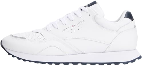 Tommy Hilfiger Herren Runner Sneaker New Eva aus Leder, Weiß (White), 43 von Tommy Hilfiger
