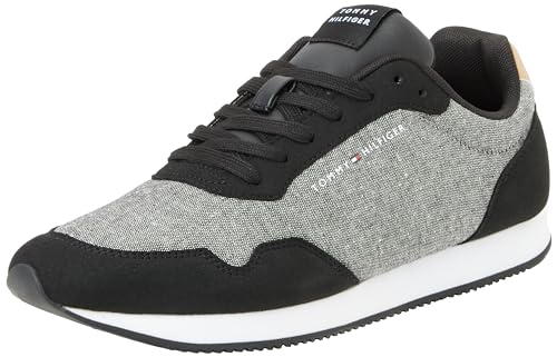 Tommy Hilfiger Herren Runner Sneaker Sportschuhe, Schwarz (Black), 45 von Tommy Hilfiger
