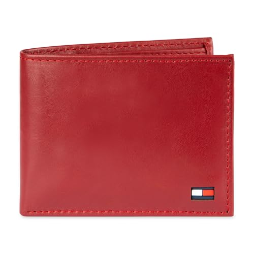 Tommy Hilfiger Herren Slim Bifold Wallet Reisezubehör-Bi-Fold-Brieftasche, dunkelrot, Einheitsgröße von Tommy Hilfiger