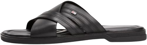 Tommy Hilfiger Herren Sandalen Premium Sandal aus Leder, Schwarz (Black), 42 von Tommy Hilfiger