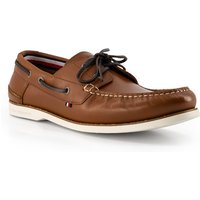 Tommy Hilfiger Herren Bootsschuhe braun Glattleder von Tommy Hilfiger