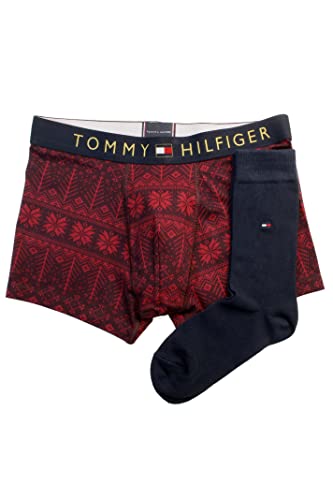 Tommy Hilfiger Herren Trunk & Sock Set UM0UM01996 Geschenkpackungen, Gold (Graphic Fairisle/des Sky), L von Tommy Hilfiger