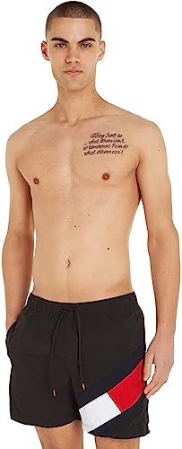 Tommy Hilfiger Herren Badeshorts Medium Drawstring Mittellang, Schwarz (Black), M von Tommy Hilfiger