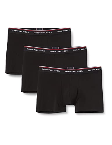 Tommy Hilfiger Herren 3er Pack Boxershorts Trunks Unterwäsche, Schwarz (Black), L von Tommy Hilfiger