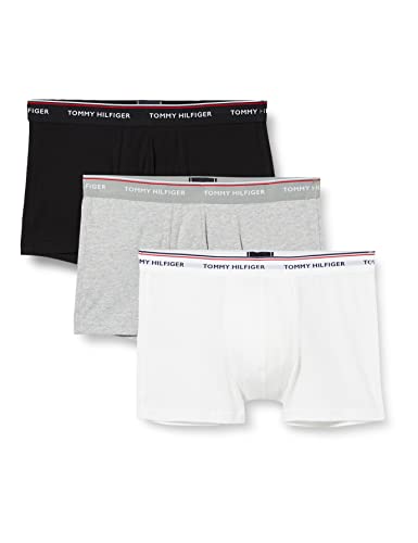 Tommy Hilfiger Herren 3er Pack Boxershorts Trunks Unterwäsche, Mehrfarbig (Black/Grey Heather/White), M von Tommy Hilfiger
