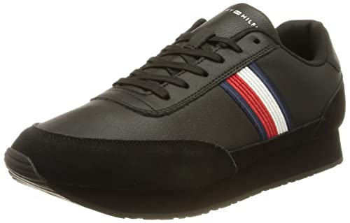 Tommy Hilfiger Herren Runner Sneaker Core Eva Runner Sportschuhe, Schwarz (Black), 44 EU von Tommy Hilfiger