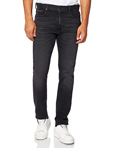 Tommy Hilfiger Herren Slim Bleecker Pstr Black Jeans, Dellve Grey, 29W / 34L von Tommy Hilfiger