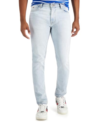 Tommy Hilfiger Herren Slim Fit Stretch Jeans, Light wash, 30W / 30L von Tommy Hilfiger