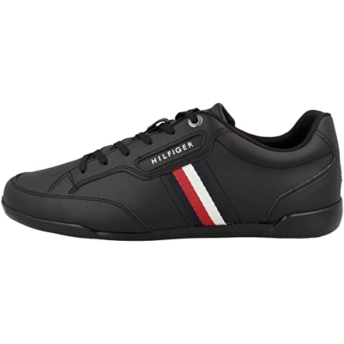 Tommy Hilfiger Herren Sneaker, Leder, Schwarz, 44 EU von Tommy Hilfiger