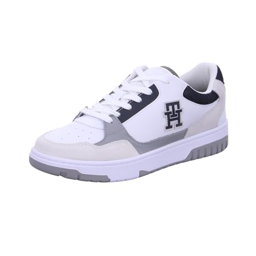 Tommy Hilfiger FM0FM04695YBS TH Basket Street Mix White Sneaker Low Top für Herren von Tommy Hilfiger