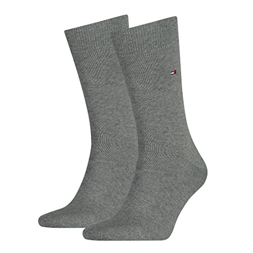 TOMMY HILFIGER Herrensocken Doppelpack mittelgrau Größe 47-49 von Tommy Hilfiger