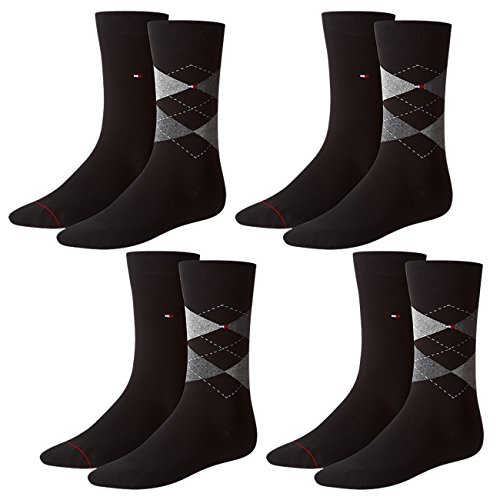 Tommy Hilfiger Herren Socken Check 4er Pack, Größe:39-42, Farbe:Black (200) von Tommy Hilfiger