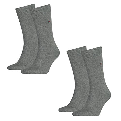 Tommy Hilfiger Herren Socken Classic Business Socken 4er Pack - 758 - Middle Grey Mélange - 39/42 von Tommy Hilfiger