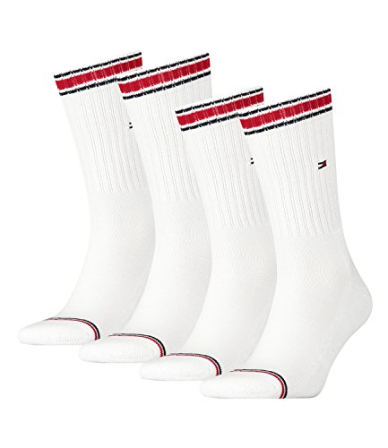 Tommy Hilfiger Herren Socken Iconic Sport 4er Pack, Größe:47-49;Farbe:White (300) von Tommy Hilfiger