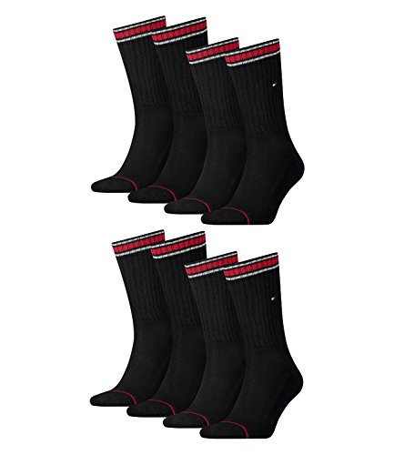 Tommy Hilfiger Herren Socken Iconic Sport 8er Pack, Größe:39-42;Farbe:Black (200) von Tommy Hilfiger