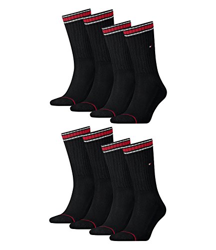 Tommy Hilfiger Herren Socken Iconic Sport 8er Pack, Größe:43-46;Farbe:Black (200) von Tommy Hilfiger