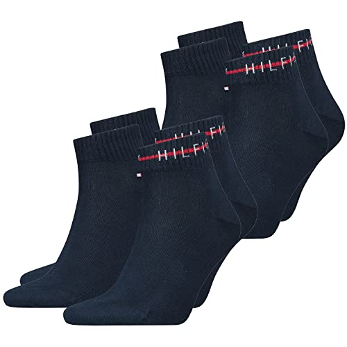 Tommy Hilfiger Herren Socken Kurzsocken Quarter CF2Y Socks 4 Paar, Farbe:Blau, Größe:39-42, Artikel:-004 navy von Tommy Hilfiger