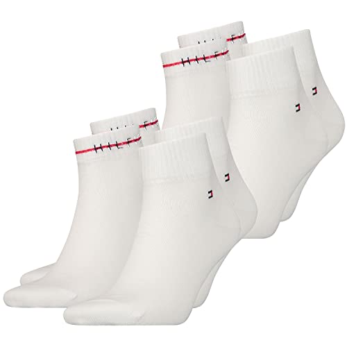 Tommy Hilfiger Herren Socken Kurzsocken Quarter CF2Y Socks 4 Paar, Farbe:Weiß, Größe:39-42, Artikel:-001 white von Tommy Hilfiger