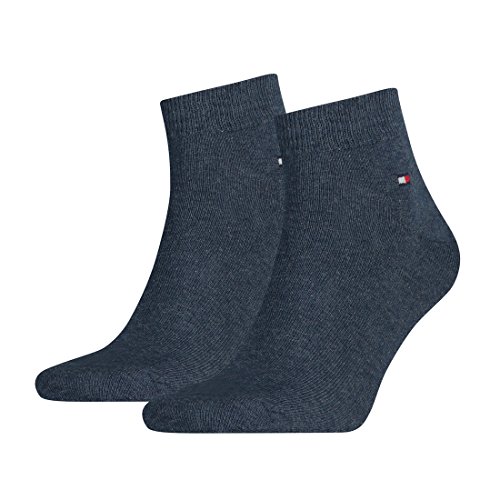 Tommy Hilfiger Herren TH MEN QUARTER 2P Sneakersocken 2 Paar, Blau (Jeans 356), 39/42 von Tommy Hilfiger